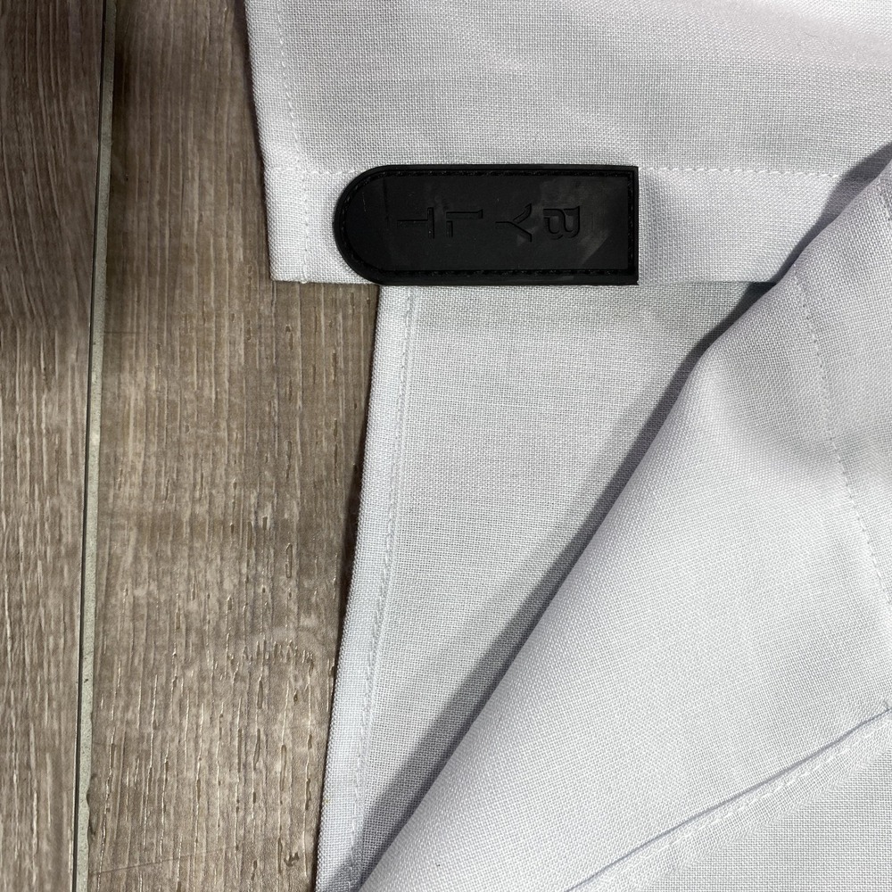 BYLT Vista Shirt Mens Medium White Short Sleeve Button Front Stretch Casual - Picture 7 of 12